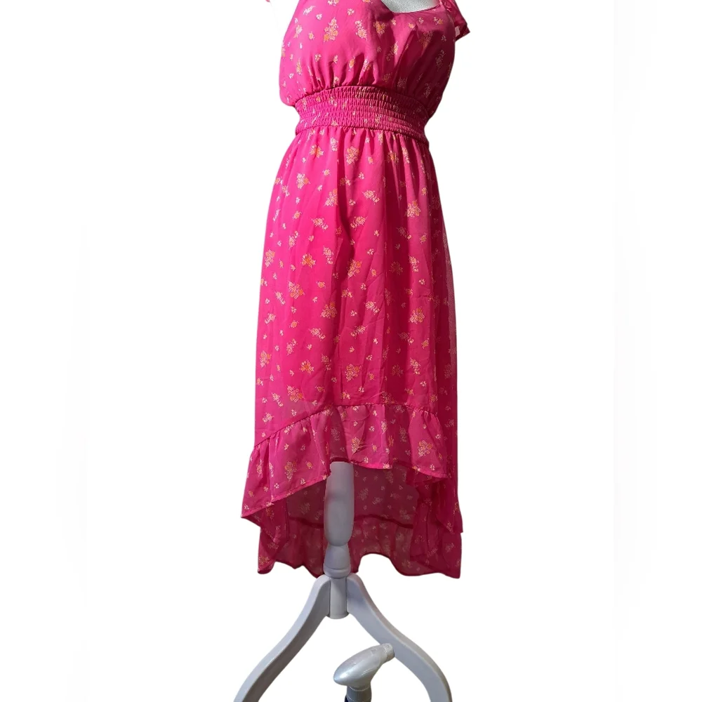 NWT SZ XS FLORAL DRESS WITH STRETCH BODICE (SEE PICS FOR SLIGHT FLAW) - Picture 5 of 16